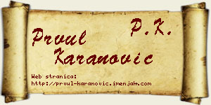 Prvul Karanović vizit kartica